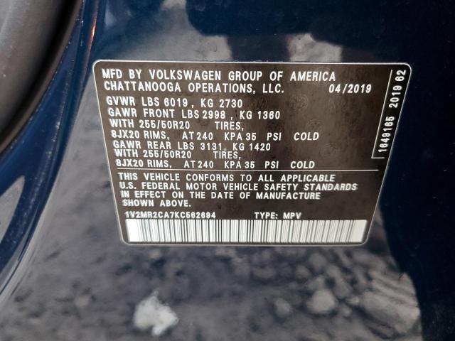 2019 Volkswagen Atlas Sel 3.6L из США