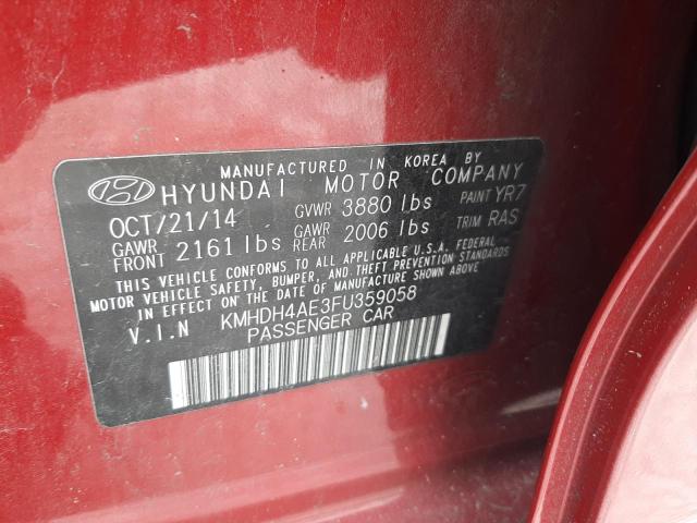 KMHDH4AE3FU359058 | 2015 HYUNDAI ELANTRA SE