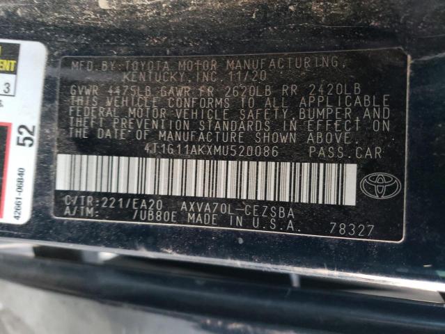 4T1G11AKXMU520086 | 2021 TOYOTA CAMRY SE