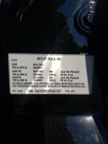 7SAYGDEE3PA051627 | 2023 TESLA MODEL Y