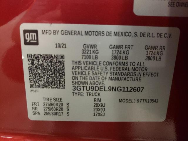 2022 GMC 1500 - 3GTU9DEL9NG112607
