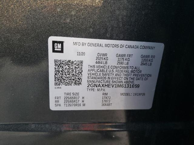 2GNAXHEV1M6131669 | 2021 CHEVROLET EQUINOX LS