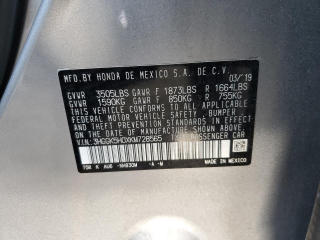 2019 HONDA FIT EXL 3HGGK5H0XKM728565