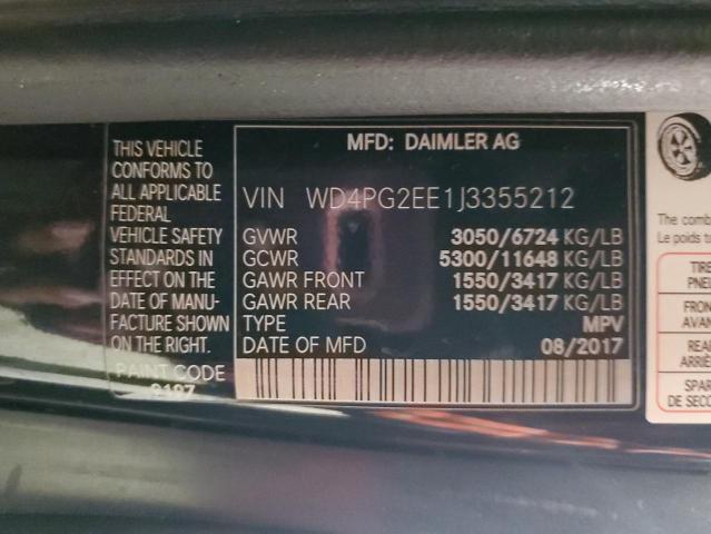 WD4PG2EE1J3355212 | 2018 MERCEDES-BENZ METRIS