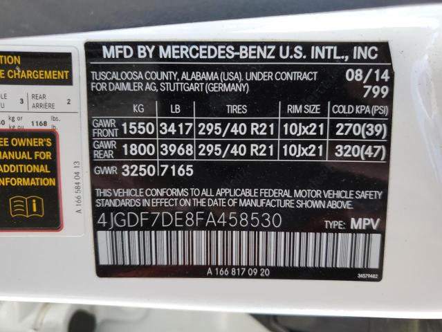 2015 MERCEDES-BENZ GL 550 4MA 4JGDF7DE8FA458530