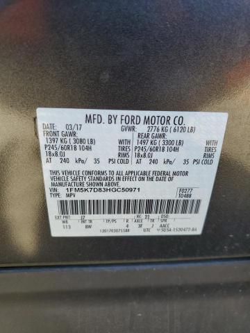 2017 FORD EXPLOR XLT 1FM5K7D83HGC50971