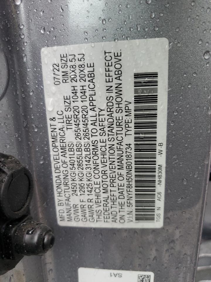 5FNYF8H50NB018734 2022 Honda Passport Exl