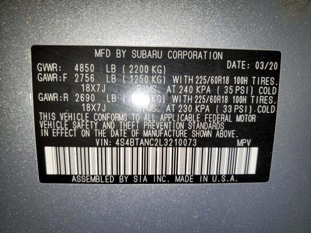 4S4BTANC2L3210073 | 2020 SUBARU OUTBACK LI