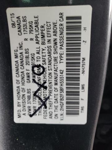 2HGFB2F58FH555142 | 2015 HONDA CIVIC LX