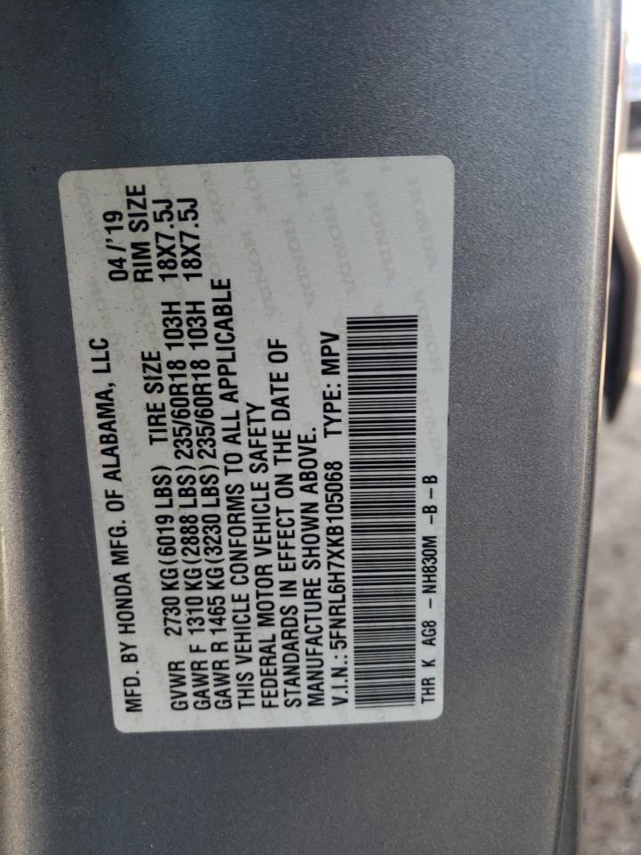 5FNRL6H7XKB105068 HONDA All Models 2019