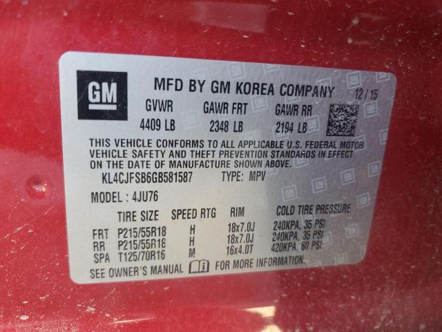2016 BUICK ENCORE CON - KL4CJFSB6GB581587