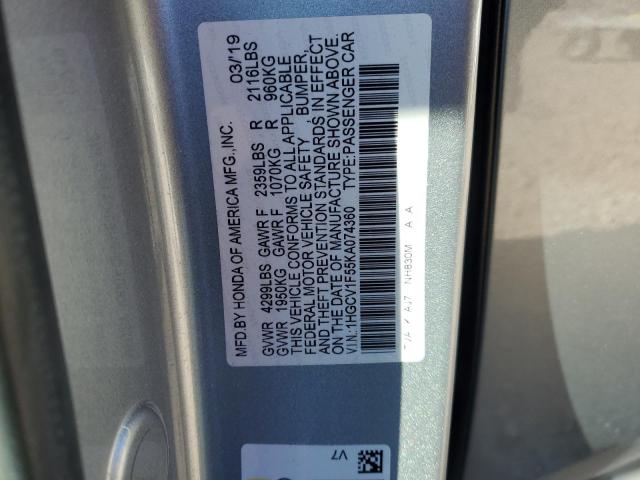 1HGCV1F55KA074360 | 2019 HONDA ACCORD EXL