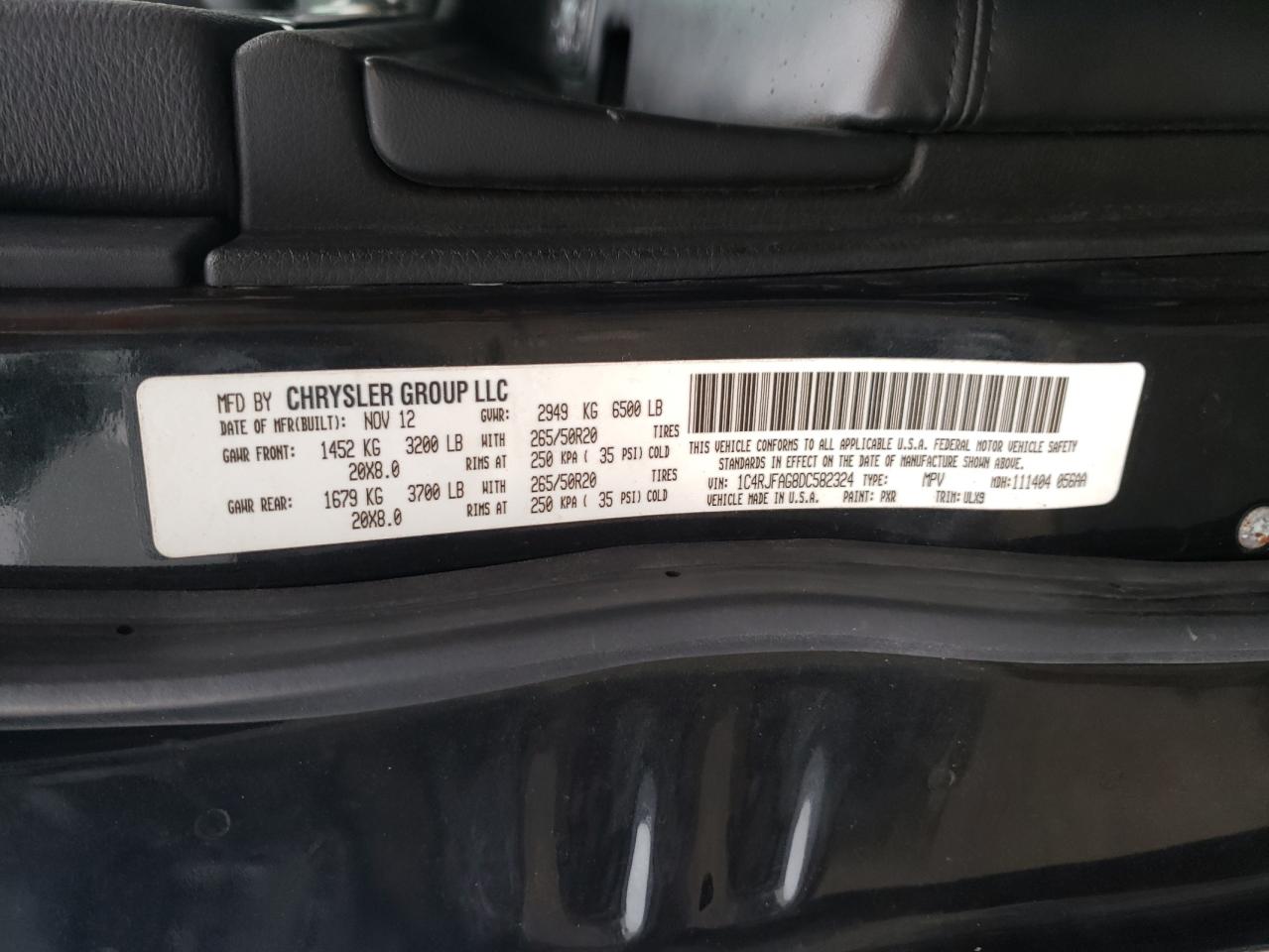 1C4RJFAG8DC582324 2013 Jeep Grand Cherokee Laredo
