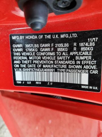 2018 HONDA CIVIC SPOR - SHHFK7H43JU406991