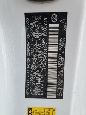 2021 LEXUS LC 500 JTHBP5AY6MA101547