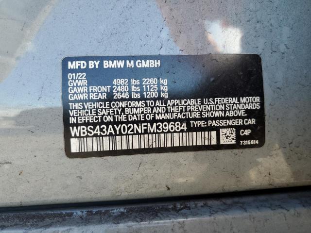 2022 BMW M3 COMPETI WBS43AY02NFM39684