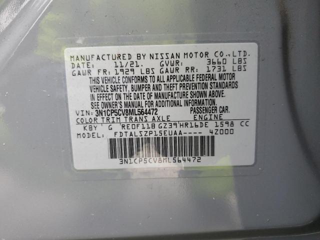 3N1CP5CV8ML564472 | 2021 Nissan kicks sv