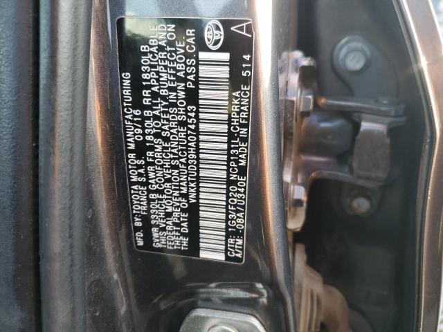 VNKKTUD39HA074543 | 2017 TOYOTA YARIS L