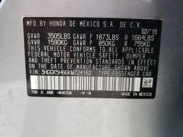 3HGGK5H66KM724162 Honda Fit Sport
