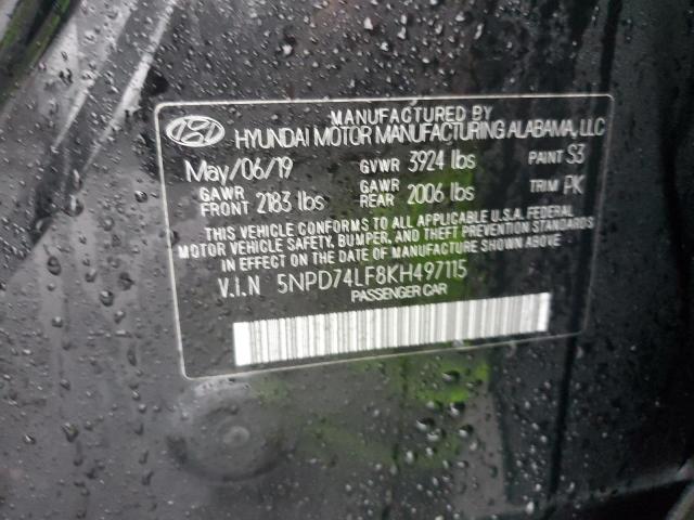 5NPD74LF8KH497115 | 2019 HYUNDAI ELANTRA SE