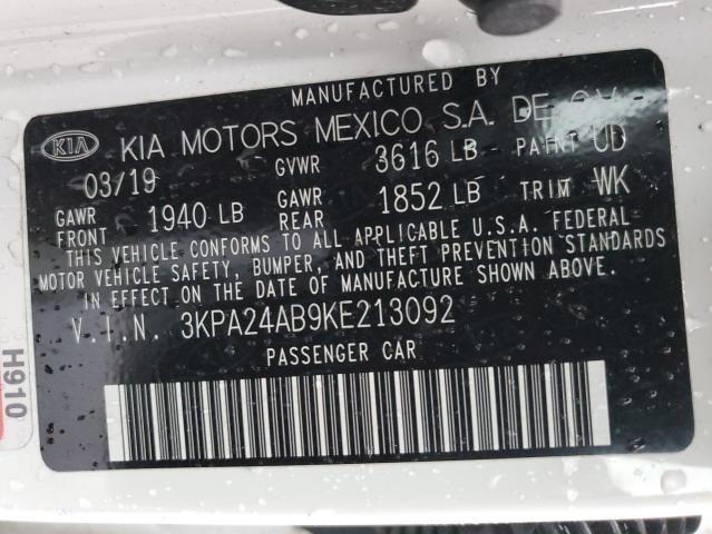 3KPA24AB9KE213092 2019 Kia Rio S