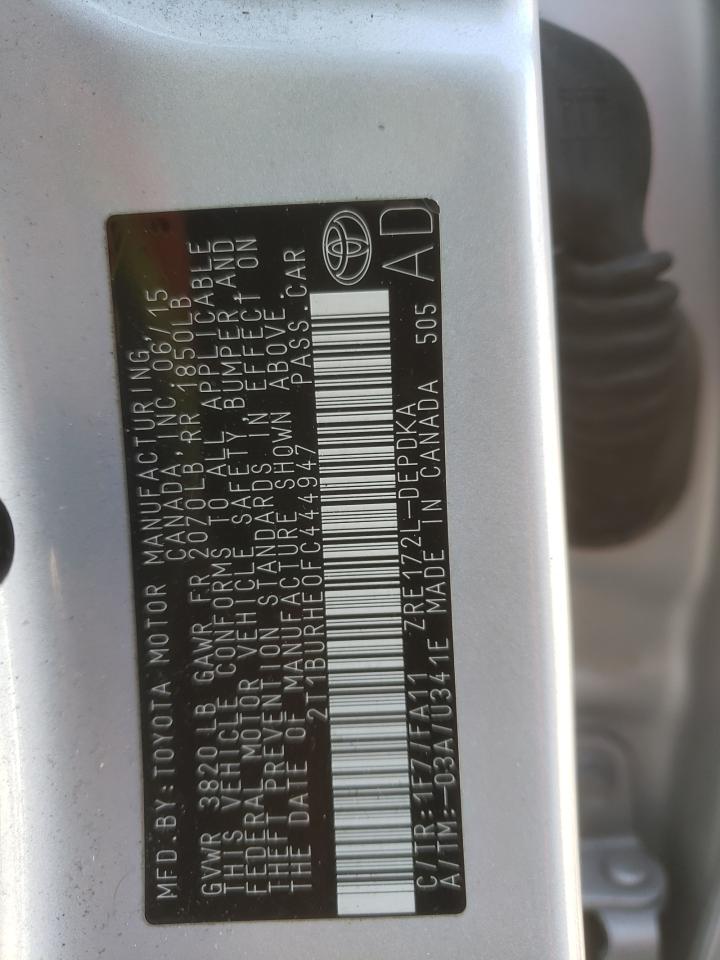 Lot #2195584091 2015 TOYOTA COROLLA L