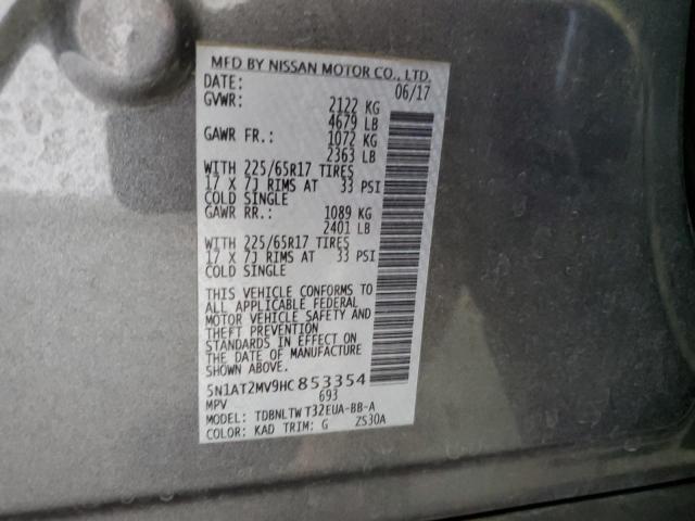 5N1AT2MV9HC853354 Nissan ROGUE SV