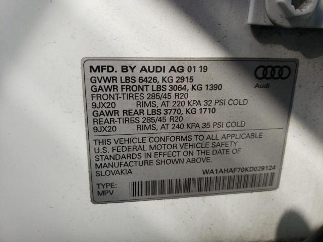 VIN WA1AHAF70KD029124 2019 Audi Q7, Premium no.13