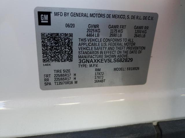 3GNAXKEV5LS682829 | 2020 CHEVROLET EQUINOX LT