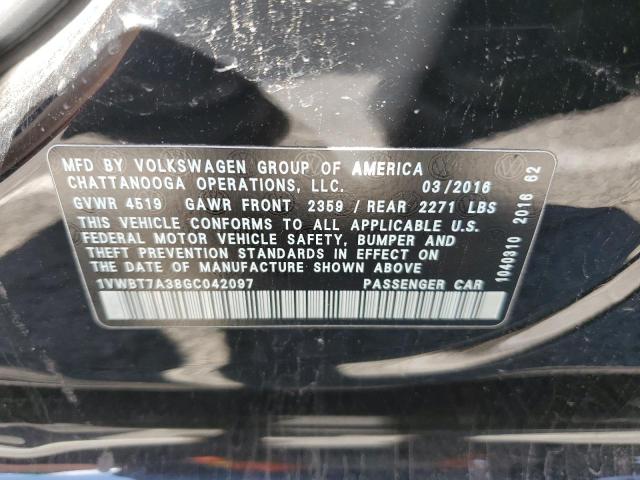 2016 VOLKSWAGEN PASSAT SE - 1VWBT7A38GC042097
