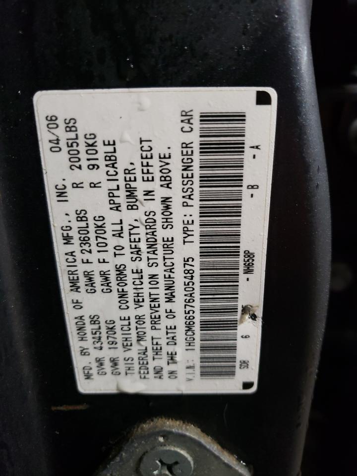 1HGCM66576A054875 2006 Honda Accord Ex