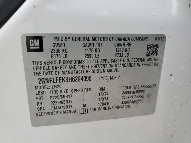 2GNFLFEK3H6294096 | 2017 CHEVROLET EQUINOX LT