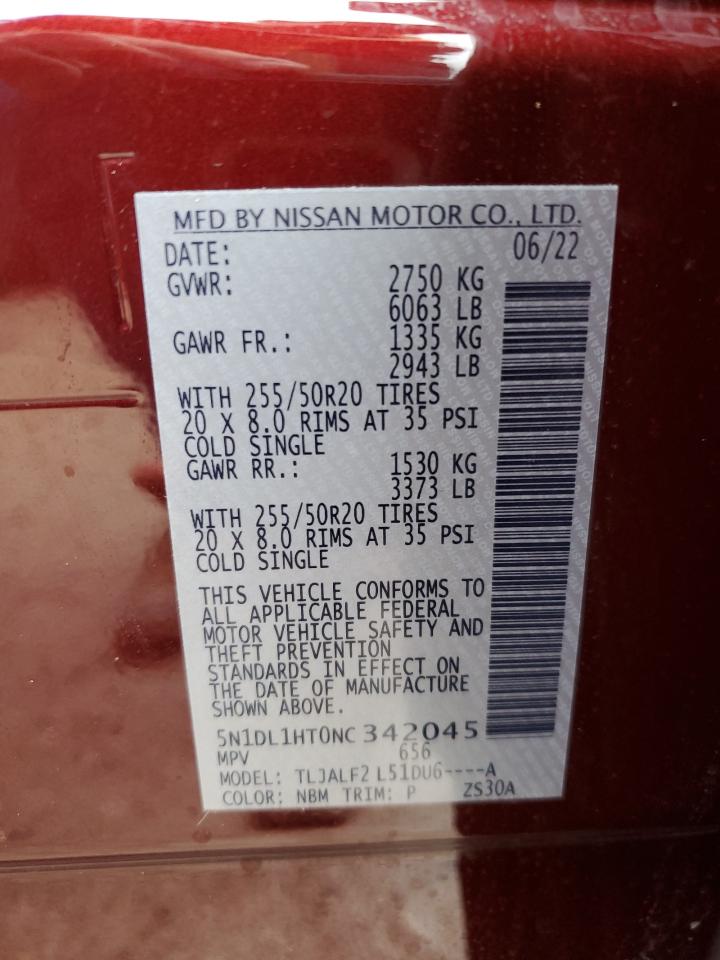 2022 Infiniti Qx60 Autograph vin: 5N1DL1HT0NC342045