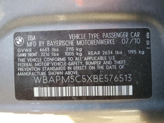 WBAPM5C5XBE576513 Auction: COPART Lot: 74355363 Location: CA - SO SACRAMENTO WBAPM5C5XBE576513 BMW 3 SERIES 2011 GRAY Photo 13