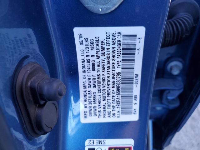 2009 Honda Civic Lx VIN: 19XFA16599E030795 Lot: 39243279