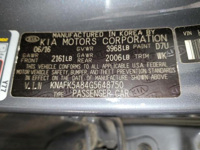 KNAFK5A84G5648750 KIA FORTE LX