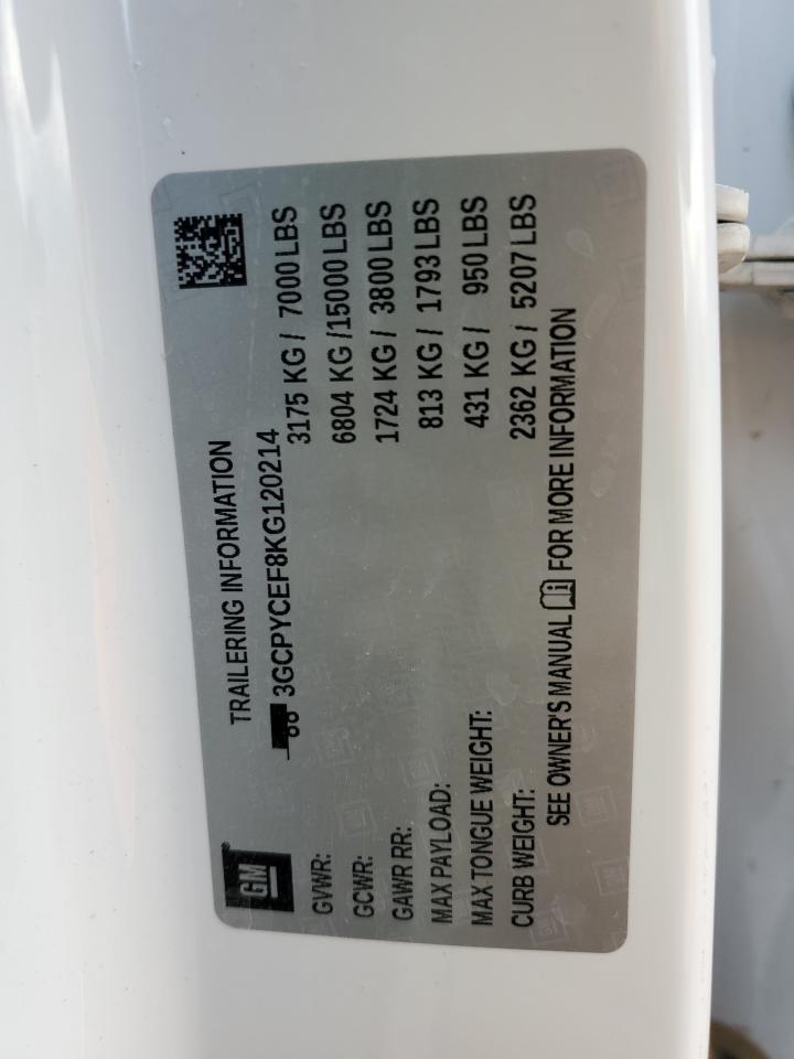 3GCPYCEF8KG120214 CHEVROLET ALL Models 2019