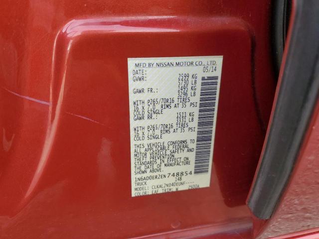 1N6AD0ER2EN748854 Nissan FRONTIER S