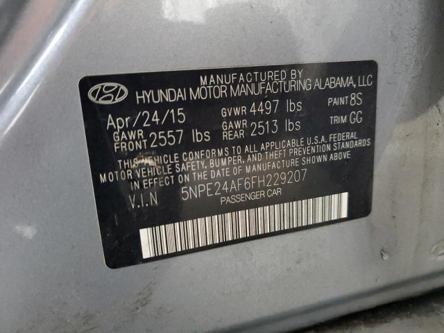 2015 Hyundai Sonata Se 2.4L(VIN: 5NPE24AF6FH229207