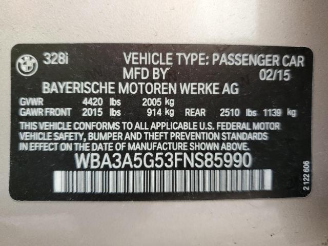 2015 BMW 328 I VIN: WBA3A5G53FNS85990 Lot: 76355643