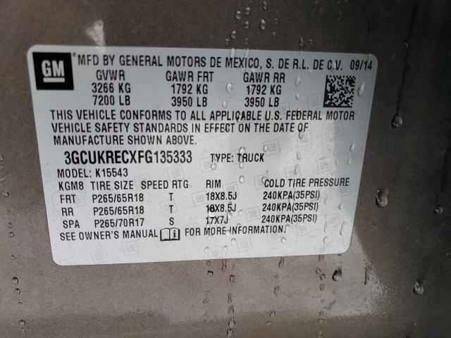 2015 CHEVROLET SILVERADO - 3GCUKRECXFG135333
