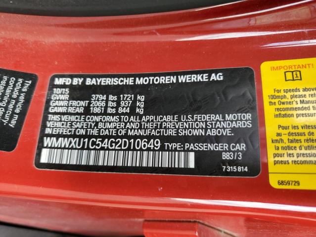 WMWXU1C54G2D10649 Mini Cooper