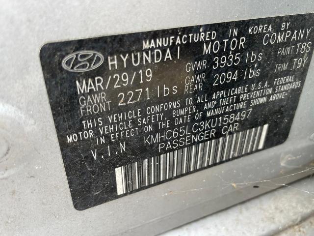 KMHC65LC3KU158497 Hyundai IONIQ BLUE