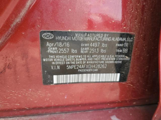 2016 HYUNDAI SONATA SE 5NPE24AFXGH428262
