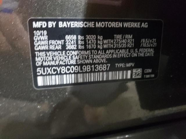 VIN 5UXCY8C09L9B13687 2020 BMW X6, M50I no.13