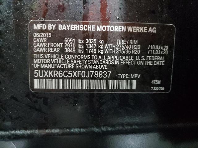 VIN 5UXKR6C5XF0J78837 2015 BMW X5, Xdrive50I no.14