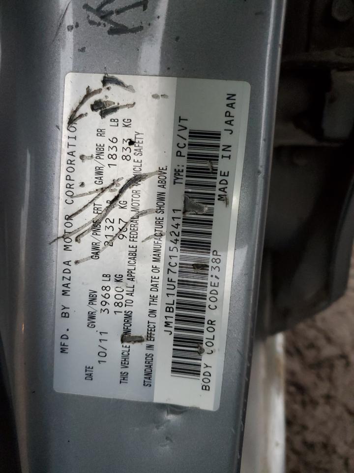 JM1BL1UF7C1542411 2012 Mazda 3 I