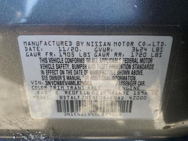 3N1CN8EV4ML829568 | 2021 NISSAN VERSA SV