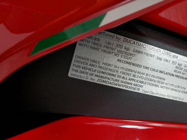 2023 DUCATI PANIGALE V ZDMDAGWW1PB005679