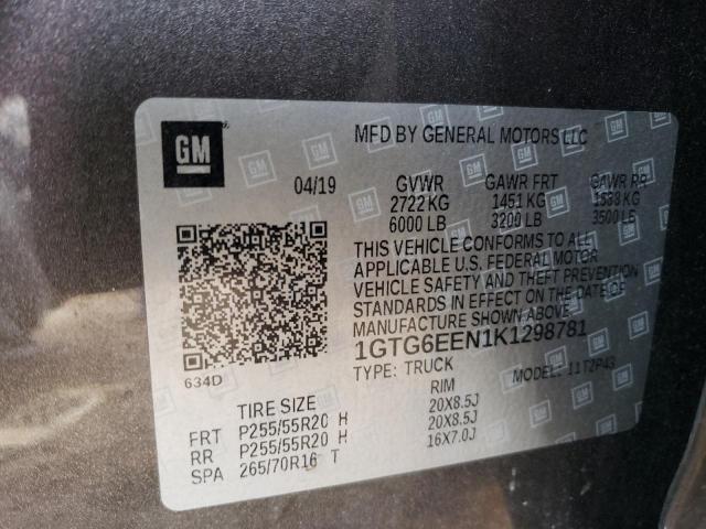 1GTG6EEN1K1298781 | 2019 GMC CANYON DEN